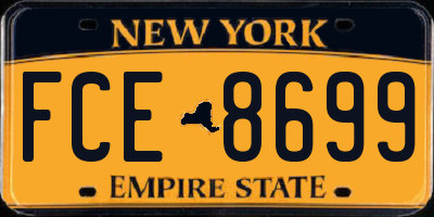 NY license plate FCE8699