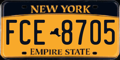 NY license plate FCE8705