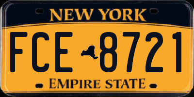 NY license plate FCE8721