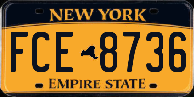 NY license plate FCE8736