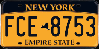 NY license plate FCE8753