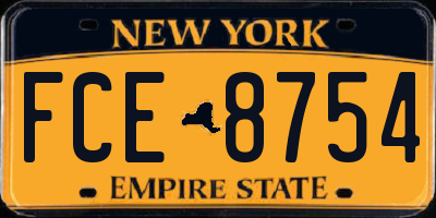 NY license plate FCE8754