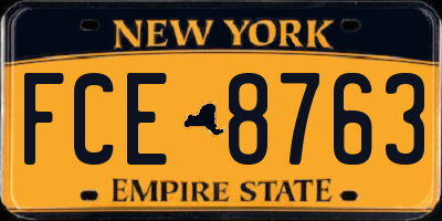 NY license plate FCE8763