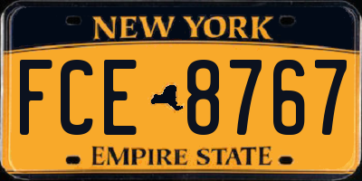 NY license plate FCE8767