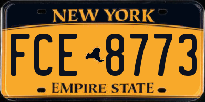 NY license plate FCE8773