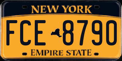 NY license plate FCE8790