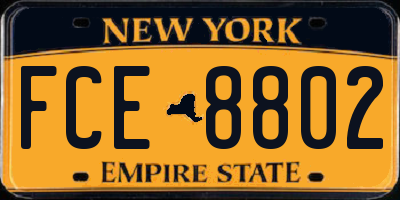 NY license plate FCE8802