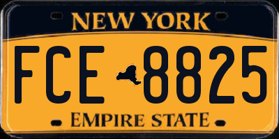 NY license plate FCE8825