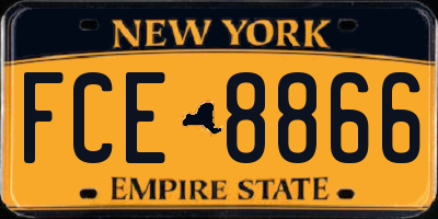 NY license plate FCE8866