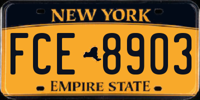 NY license plate FCE8903