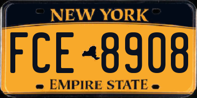 NY license plate FCE8908