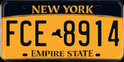 NY license plate FCE8914