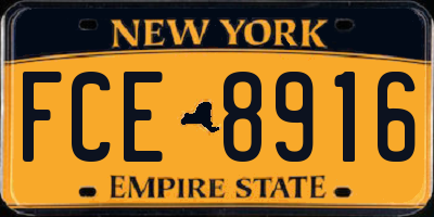 NY license plate FCE8916