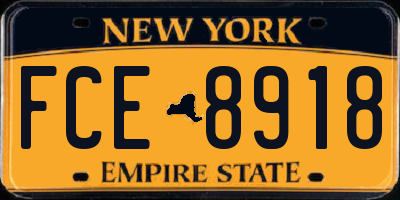 NY license plate FCE8918