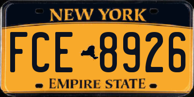 NY license plate FCE8926