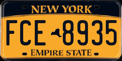 NY license plate FCE8935