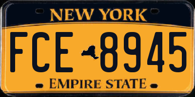 NY license plate FCE8945