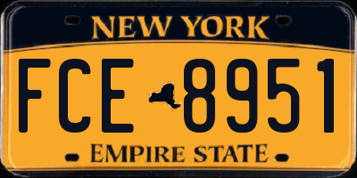 NY license plate FCE8951
