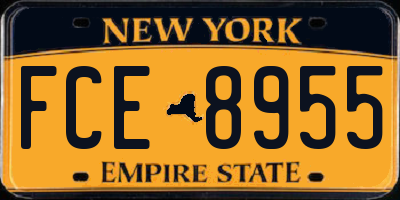 NY license plate FCE8955
