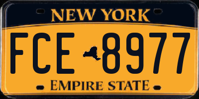 NY license plate FCE8977