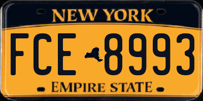 NY license plate FCE8993