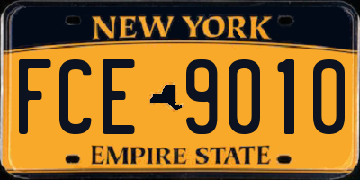 NY license plate FCE9010