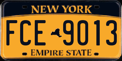 NY license plate FCE9013
