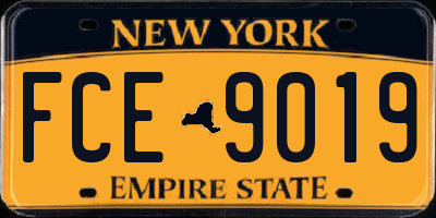 NY license plate FCE9019