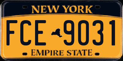 NY license plate FCE9031
