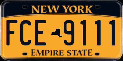 NY license plate FCE9111