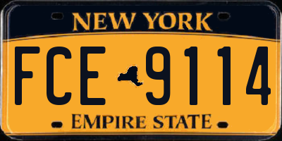 NY license plate FCE9114
