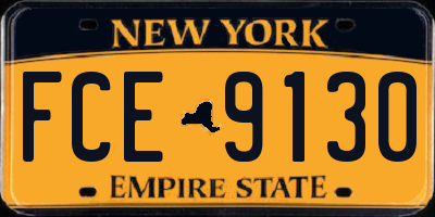 NY license plate FCE9130