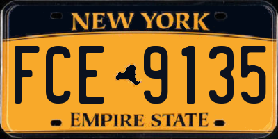 NY license plate FCE9135