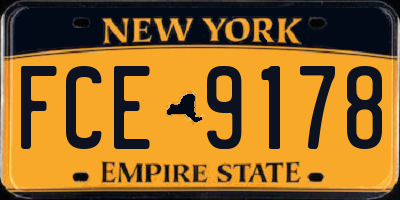 NY license plate FCE9178