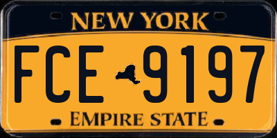 NY license plate FCE9197