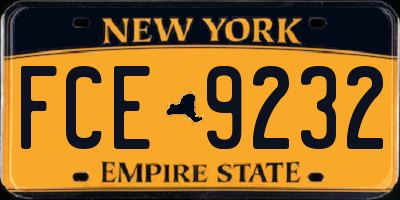 NY license plate FCE9232