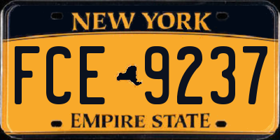 NY license plate FCE9237