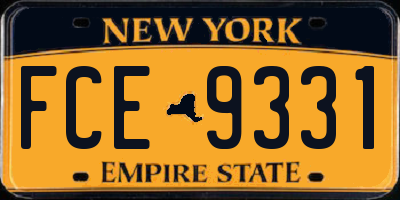 NY license plate FCE9331