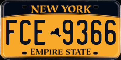 NY license plate FCE9366