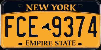 NY license plate FCE9374