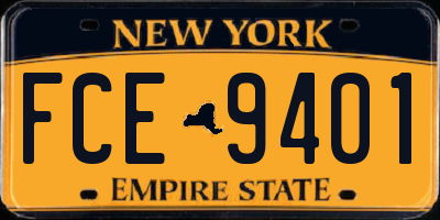 NY license plate FCE9401