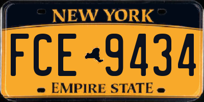NY license plate FCE9434