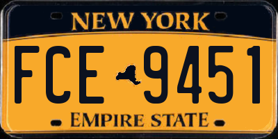 NY license plate FCE9451