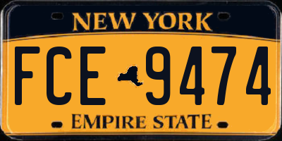 NY license plate FCE9474
