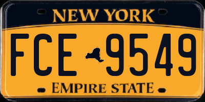 NY license plate FCE9549