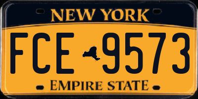NY license plate FCE9573