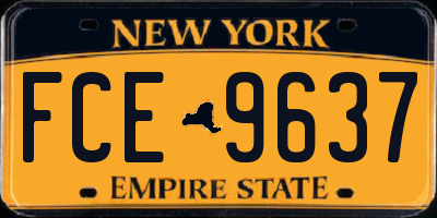 NY license plate FCE9637
