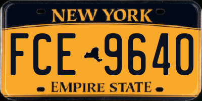 NY license plate FCE9640