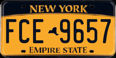 NY license plate FCE9657