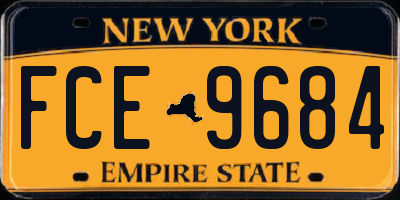 NY license plate FCE9684